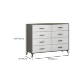 Grey Horizontal Drawer Wood Multi-Tier Storage Dresser #size