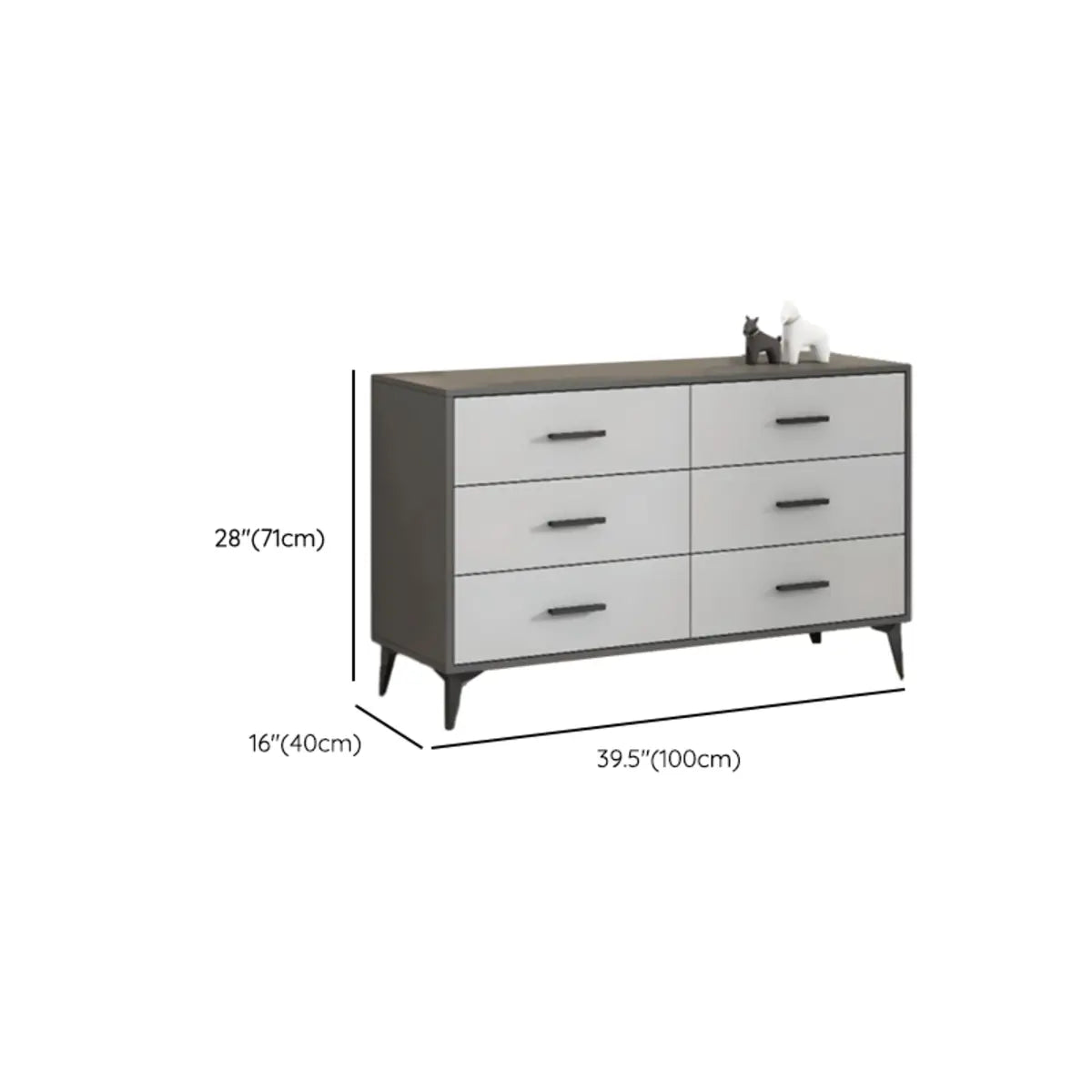 Grey Horizontal Drawer Wood Multi-Tier Storage Dresser Image - 16