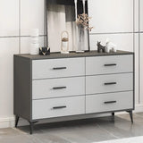 Grey Horizontal Drawer Wood Multi-Tier Storage Dresser Image - 6