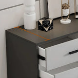 Grey Horizontal Drawer Wood Multi-Tier Storage Dresser Image - 9