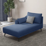 Grey Large Modern Leather Chaise Lounge with Pillow Image - 21