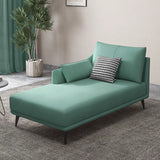 Grey Large Modern Leather Chaise Lounge with Pillow Image - 23