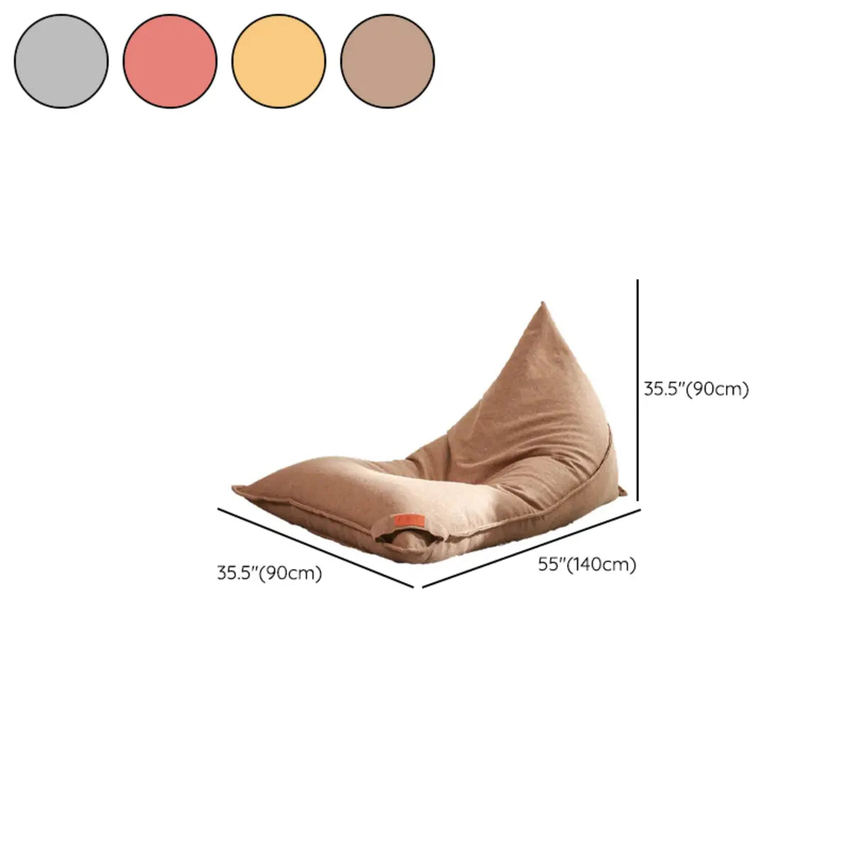 Grey Large Triangular Flannel Washable Bean Bag Seat 