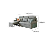 Grey Leather Modern Cushion Back Sleeper Sofa Futon #size