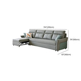 Grey Leather Modern Cushion Back Sleeper Sofa Futon Image - 12