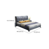 Grey Leather Queen Storage Included Bed with Headboard #size