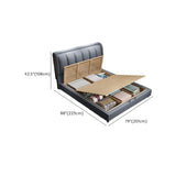 Grey Leather Queen Storage Included Bed with Headboard Image - 14