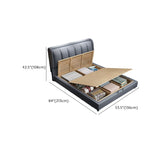 Grey Leather Queen Storage Included Bed with Headboard Image - 15