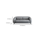 Grey Leather Upholstered Back Reception Sofa with Arms Image - 14