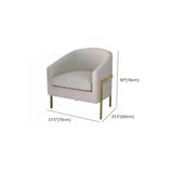 Grey Linen Tight Back Sloped Arms Gold Leg Barrel Chair #size