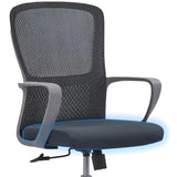 Grey Medium Lumbar Support Modern Mesh Swivel Office Chair Image - 7