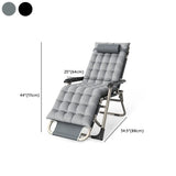 Grey Metal Adjustable Backrest Lounge Pillow Recliner Image - 21