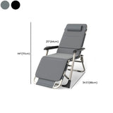 Grey Metal Adjustable Backrest Lounge Pillow Recliner Image - 24