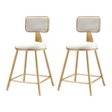 Grey Modern Gold Iron Velvet Tall Bar Stool with Cushion Image - 18