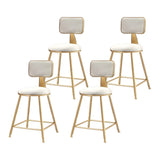 Grey Modern Gold Iron Velvet Tall Bar Stool with Cushion Image - 19