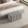 Grey Rectangle Flannel Upholstered Large Ottoman Bench Image - 2