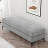 Grey Rectangle Footstool Flannel Metal Large Ottoman Image - 1