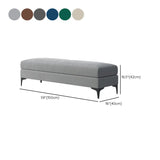 Grey Rectangle Footstool Flannel Metal Large Ottoman #size