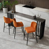 Grey Rectangle Stone Double Pedestal Bistro Bar Table Image - 1