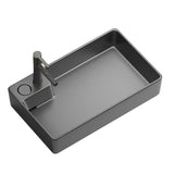 Grey Rectangular Ceramic Left Trapway Bowl Sinks Image - 8