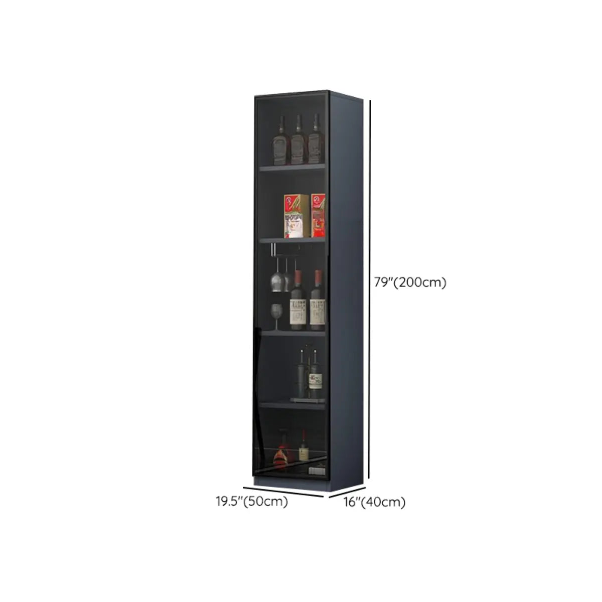 Grey Rectangular Slab Enclosed Display Wine Cabinet Image - 10