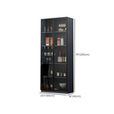 Grey Rectangular Slab Enclosed Display Wine Cabinet Image - 11