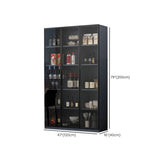 Grey Rectangular Slab Enclosed Display Wine Cabinet Image - 14