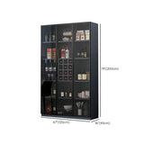 Grey Rectangular Slab Enclosed Display Wine Cabinet Image - 20