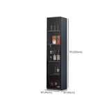 Grey Rectangular Slab Enclosed Display Wine Cabinet #size