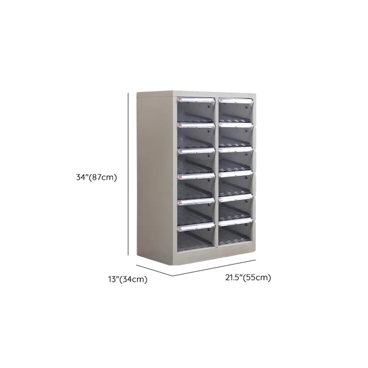 Grey Rectangular Steel Large Organizer Filing Cabinet 