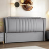 Grey Rectangular Upholstered Full Headboard with Legs Image - 1