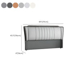 Grey Rectangular Upholstered Full Headboard with Legs Image - 12