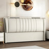 Grey Rectangular Upholstered Full Headboard with Legs Image - 5