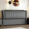 Grey Rectangular Upholstered Full Headboard with Legs Image - 6