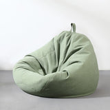 Grey Removable Cover Round Cotton Portable Bean Bag Chair Image - 2