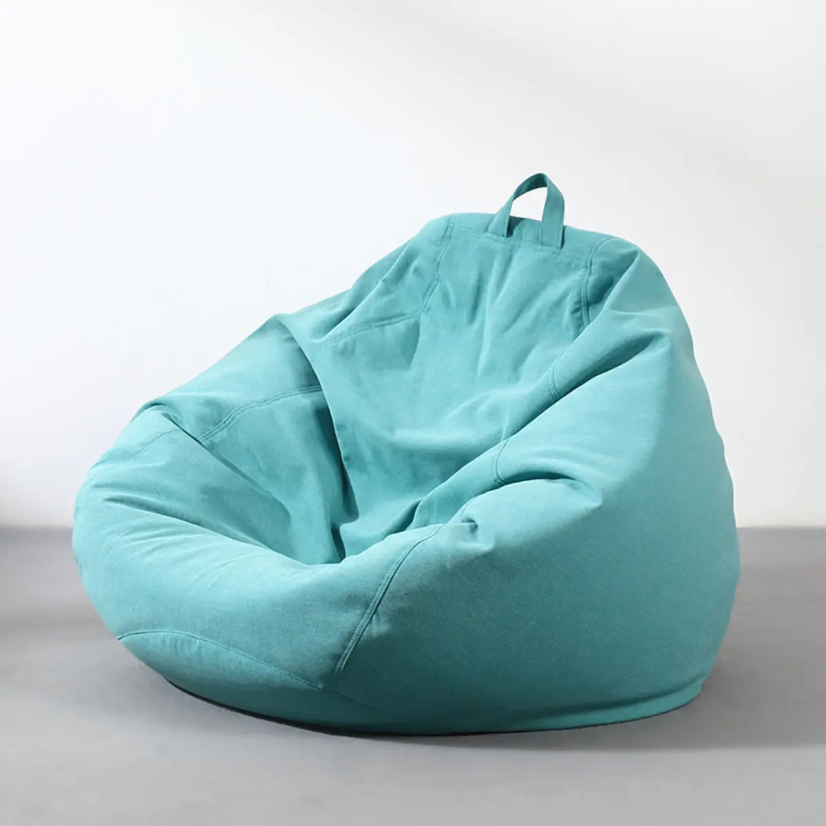 Grey Removable Cover Round Cotton Portable Bean Bag Chair Image - 3