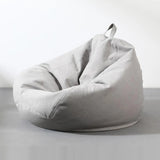 Grey Removable Cover Round Cotton Portable Bean Bag Chair Image - 8