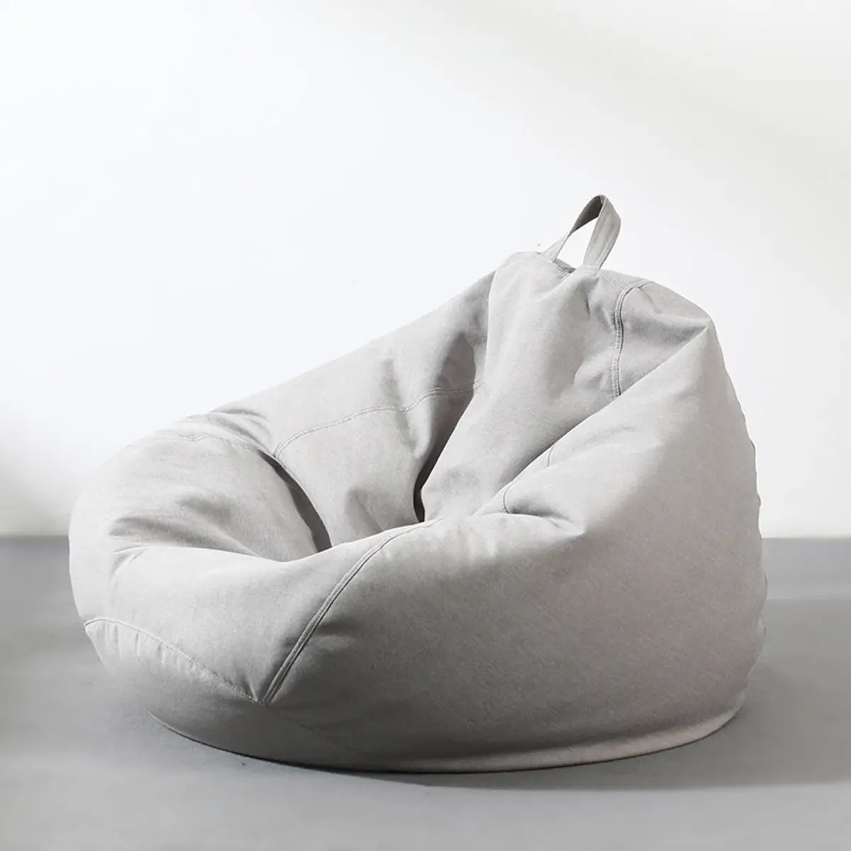 Grey Removable Cover Round Cotton Portable Bean Bag Chair Image - 9