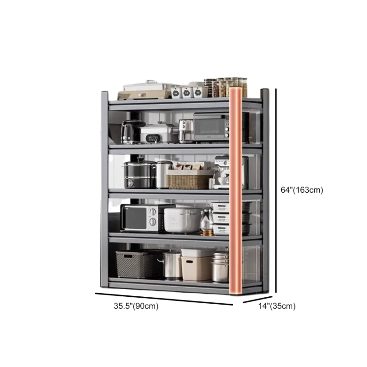 Grey Rust Resistant Metal Microwave Shelf Baker's Rack Image - 44