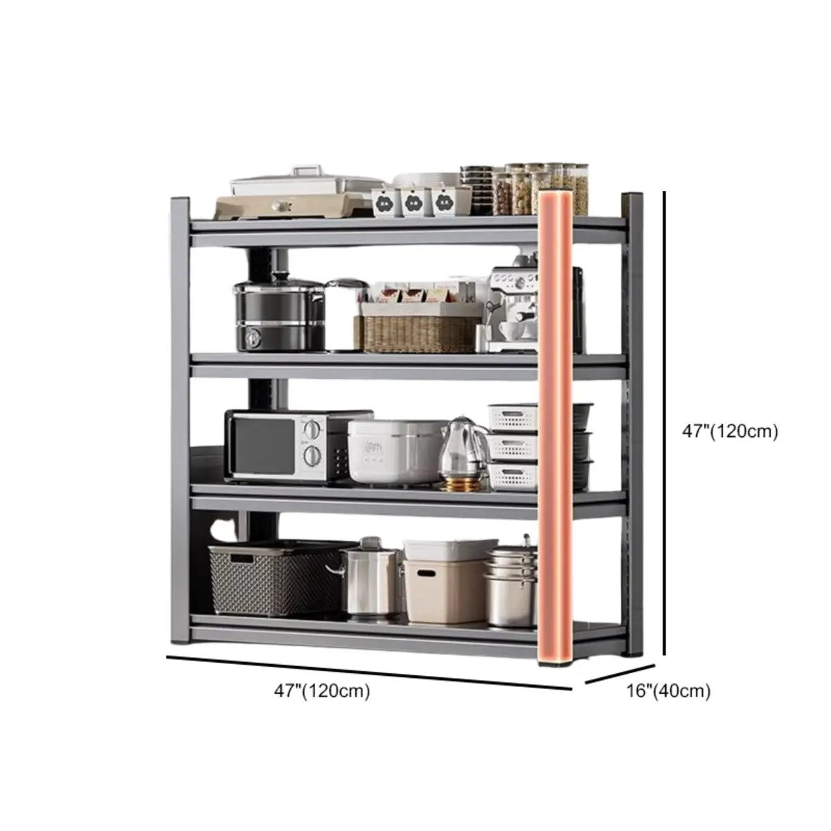 Grey Rust Resistant Metal Microwave Shelf Baker's Rack Image - 47