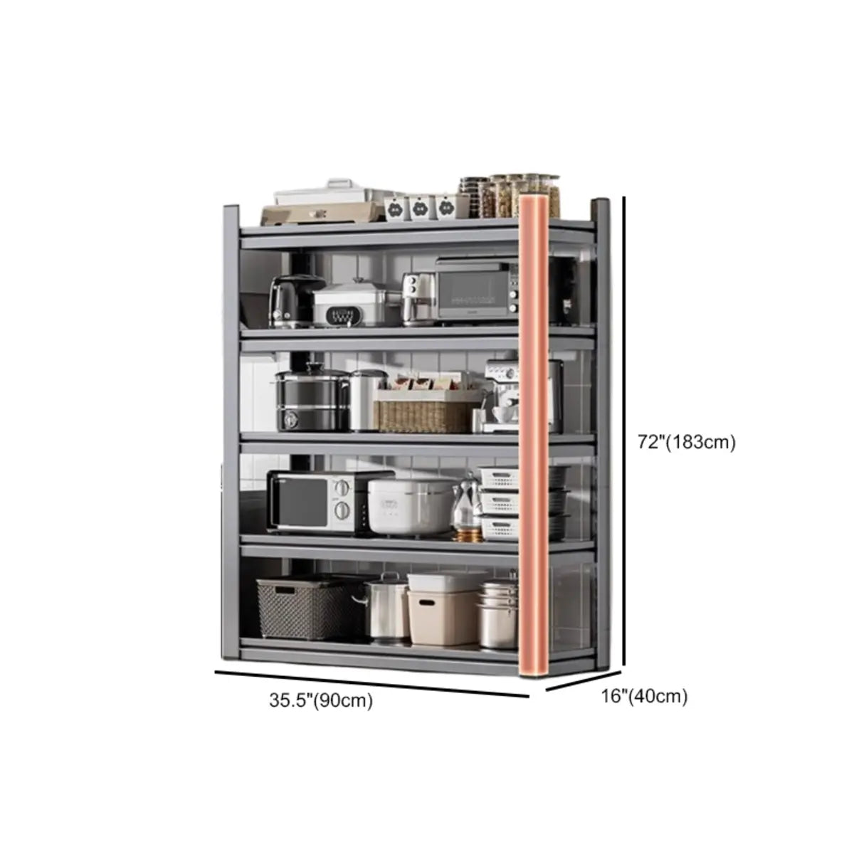 Grey Rust Resistant Metal Microwave Shelf Baker's Rack Image - 52