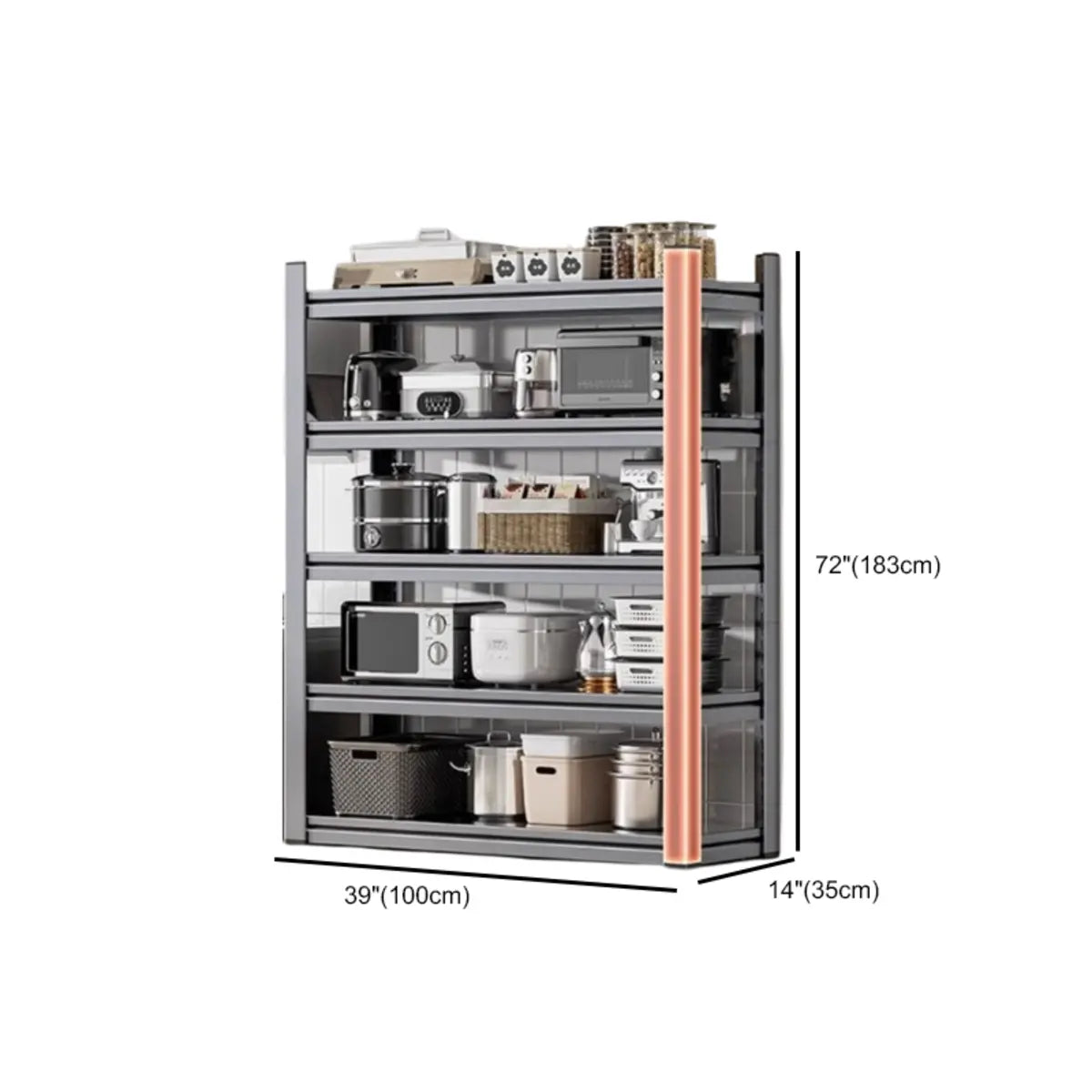 Grey Rust Resistant Metal Microwave Shelf Baker's Rack Image - 35