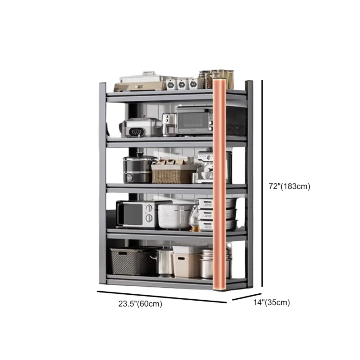 Grey Rust Resistant Metal Microwave Shelf Baker's Rack Image - 54