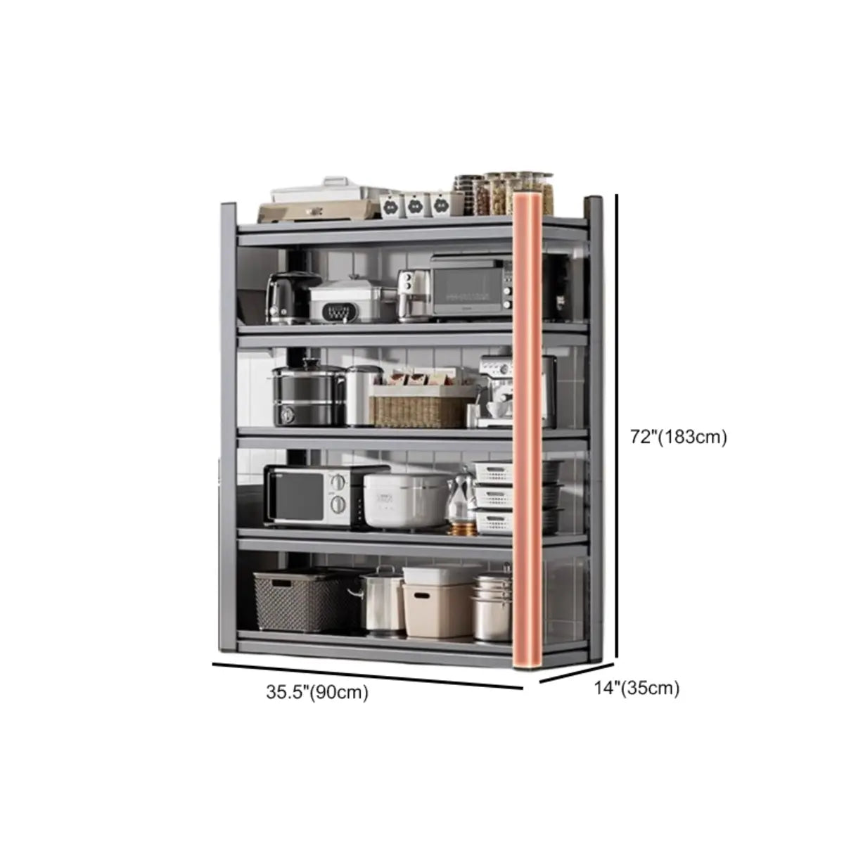 Grey Rust Resistant Metal Microwave Shelf Baker's Rack Image - 66