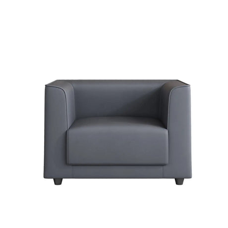 Grey Scratch Resistant Leather Office Reception Sofa Image - 2