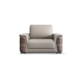 Grey Scratch Resistant Leather Wood Frame Sofa Set Image - 2