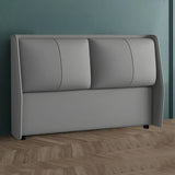 Grey Solid Wood Frame Upholstered Wingback Headboard Image - 10