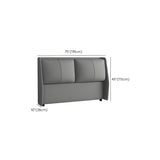 Grey Solid Wood Frame Upholstered Wingback Headboard #size