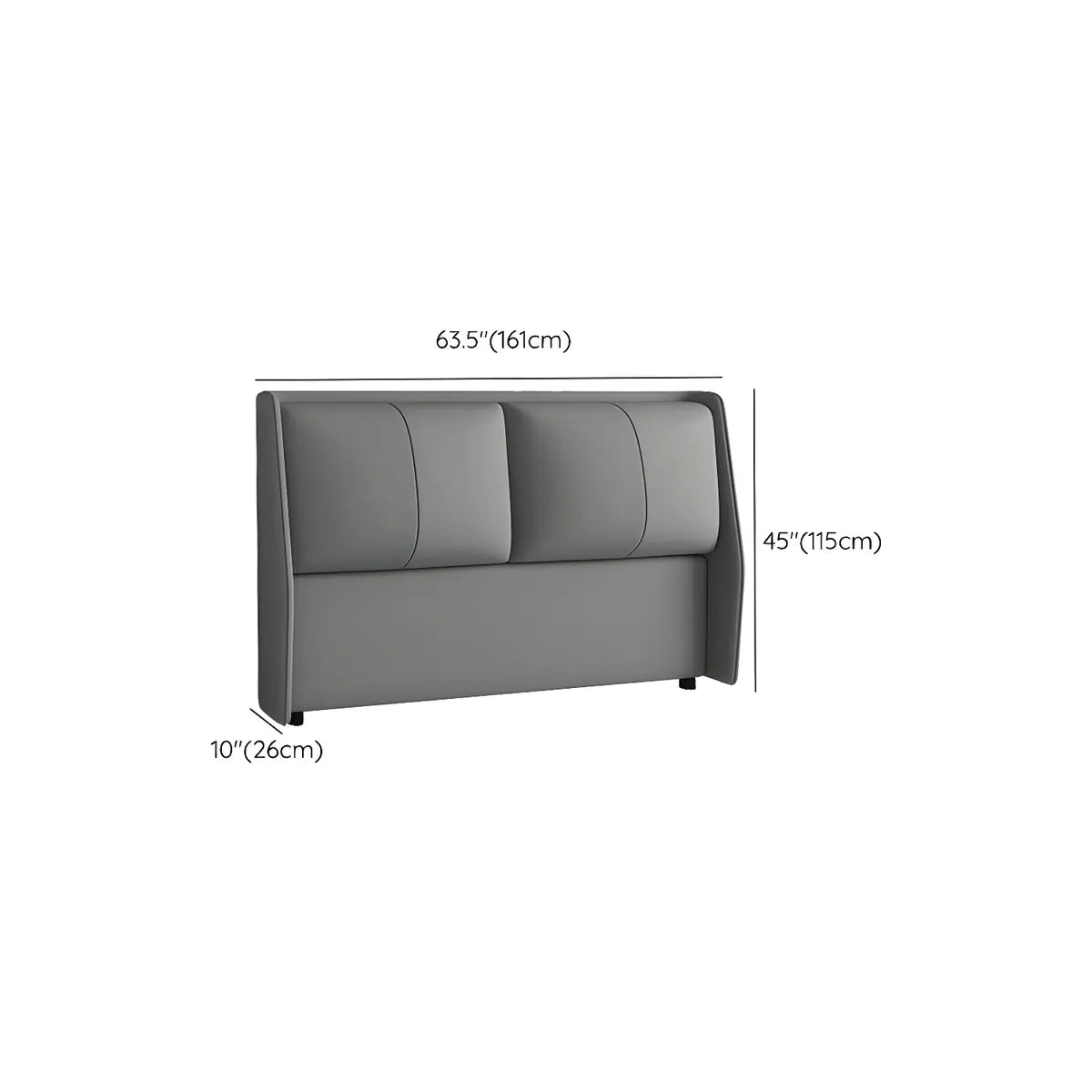 Grey Solid Wood Frame Upholstered Wingback Headboard Image - 12