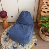 Grey Standard Armless Portable Canvas Bean Bag with Storage Image - 2